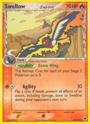 [PKM-C] Swellow (40/101) (Delta Species) (Stamped) [EX: Dragon Frontiers]