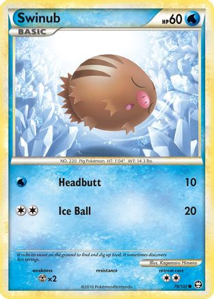[PKM] Swinub (79/102) [HeartGold & SoulSilver: Triumphant]