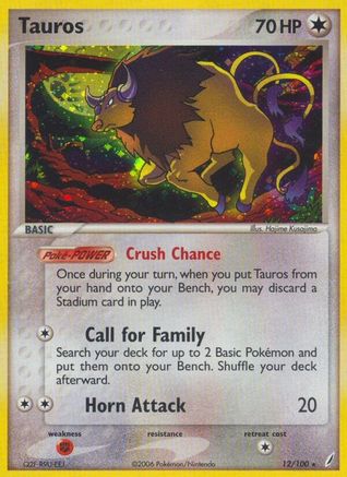 [PKM-R] Tauros (12/100) (Stamped) [EX: Crystal Guardians]