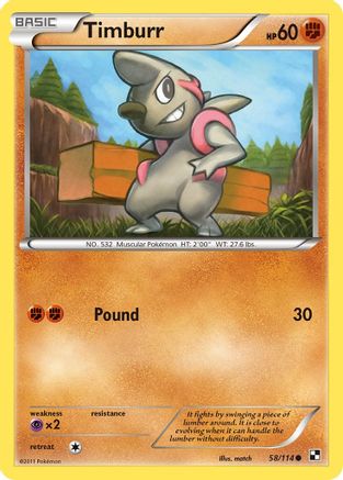 [PKM] Timburr (58/114) [Black & White: Base Set]