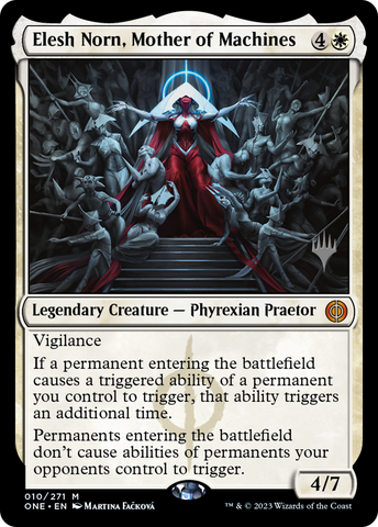 {R} Elesh Norn, Mother of Machines (Promo Pack) [Phyrexia: All Will Be One Promos][PP ONE 010]