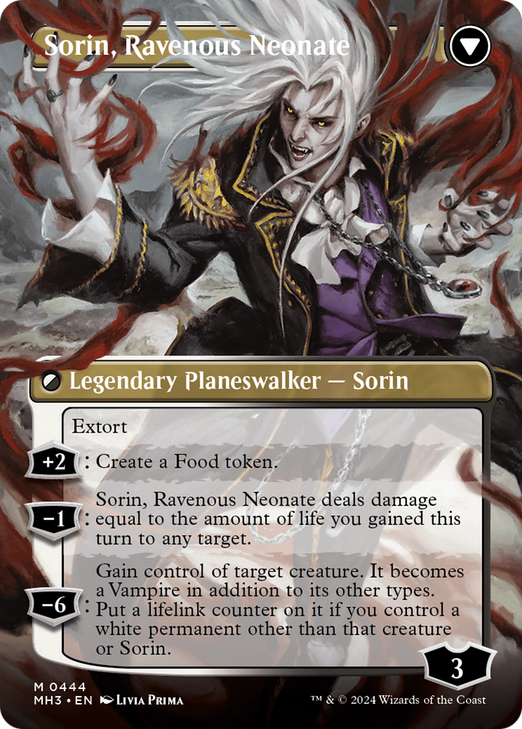 {R} Sorin of House Markov // Sorin, Ravenous Neonate (Borderless) [Modern Horizons 3][MH3 444]