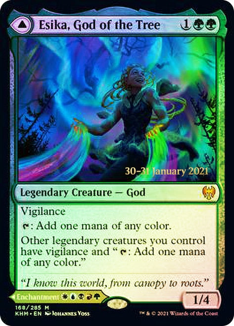 {R} Esika, God of the Tree // The Prismatic Bridge [Kaldheim Prerelease Promos][PR KHM 168]