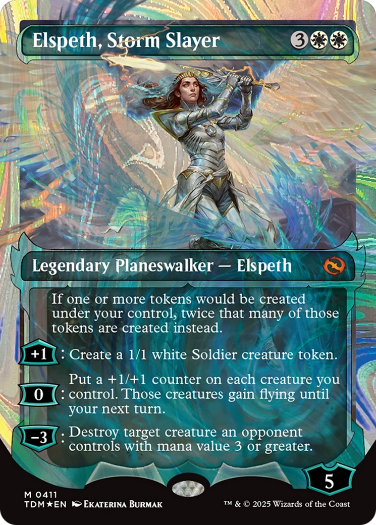 {@R} Elspeth, Storm Slayer (Showcase Halo Foil) (Japanese) [Tarkir: Dragonstorm][TDM 411]