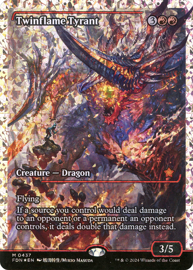 {@R} Twinflame Tyrant (Showcase) (Fracture Foil) (Japanese) [Foundations][JP FDN 437]