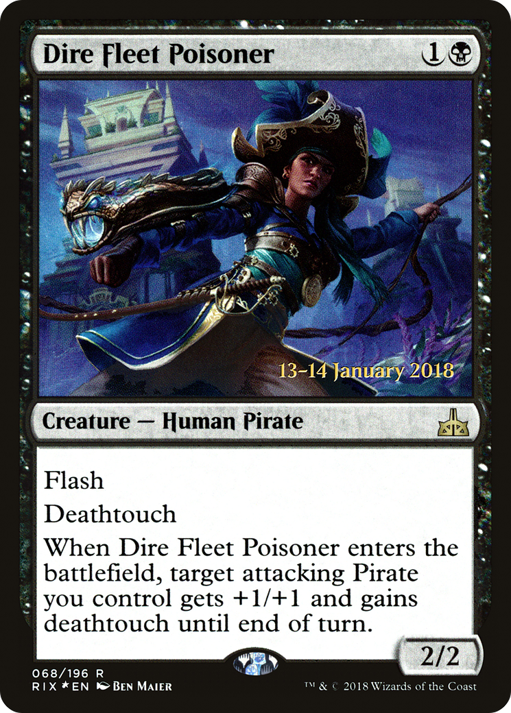 {R} Dire Fleet Poisoner [Rivals of Ixalan Prerelease Promos][PR RIX 068]