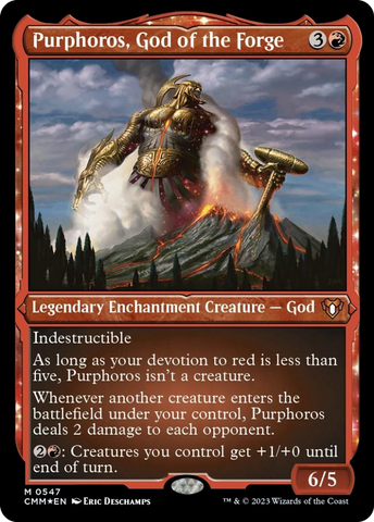 {R} Purphoros, God of the Forge (Foil Etched) [Commander Masters][CMM 547]