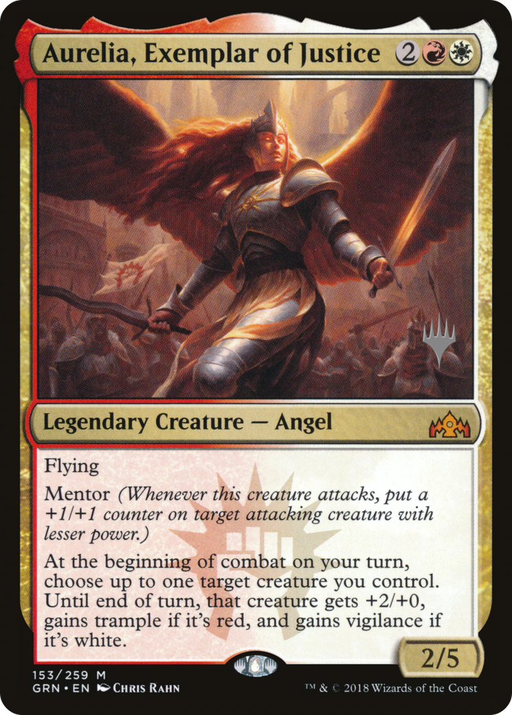 {R} Aurelia, Exemplar of Justice (Promo Pack) [Guilds of Ravnica Promos][PP GRN 153]