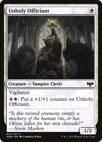 {C} Unholy Officiant [Innistrad: Crimson Vow][VOW 041]