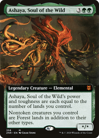 {R} Ashaya, Soul of the Wild (Extended Art) [Zendikar Rising][ZNR 358]