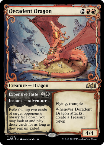 {@R} Decadent Dragon // Expensive Taste (Showcase) [Wilds of Eldraine][WOE 287]