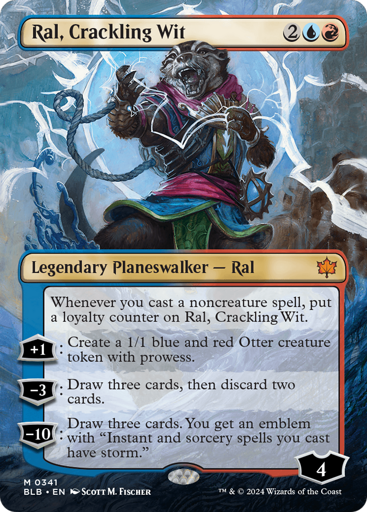 {@R} Ral, Crackling Wit (Borderless) [Bloomburrow][BLB 341]