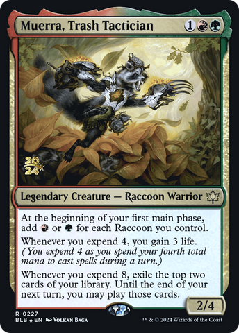 {@R} Muerra, Trash Tactician [Bloomburrow Prerelease Promos][PR BLB 227]