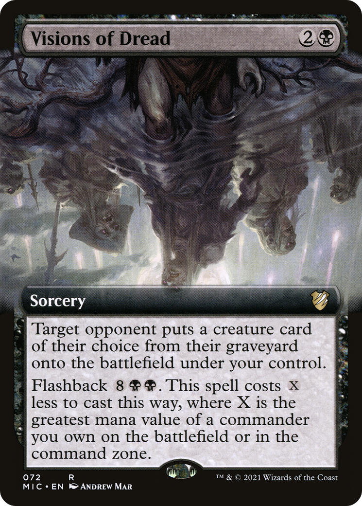 {R} Visions of Dread (Extended Art) [Innistrad: Midnight Hunt Commander][MIC 072]