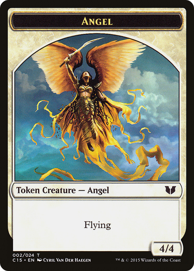 {T} Angel // Knight (005) Double-Sided Token [Commander 2015 Tokens][TC15 002]