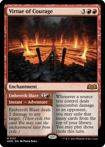{@R} Virtue of Courage // Embereth Blaze [Wilds of Eldraine][WOE 157]