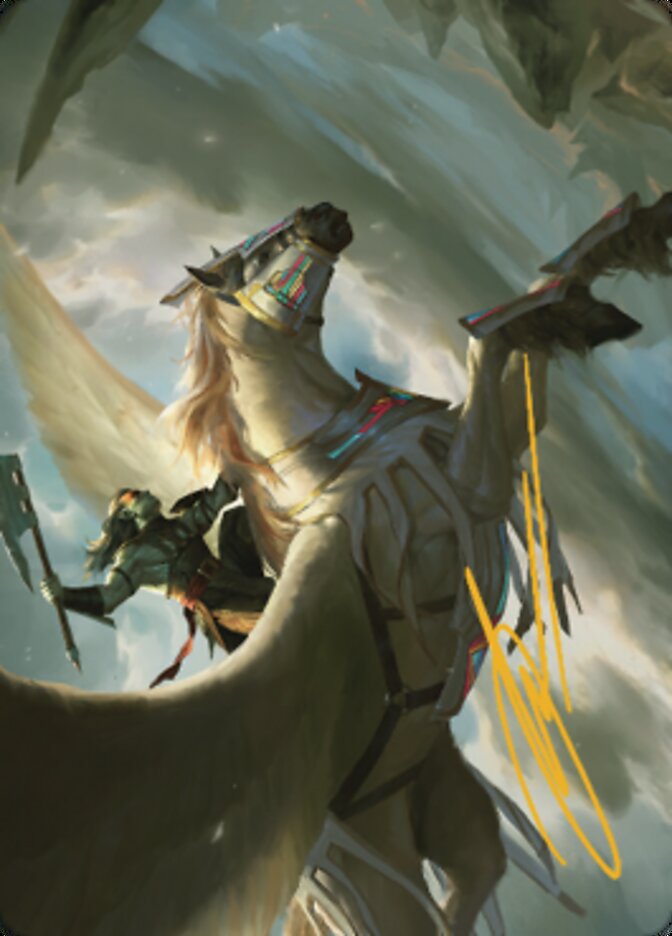 {A} Cleaving Skyrider Art Card (Gold-Stamped Signature) [Dominaria United Art Series][GS ADMU 005]