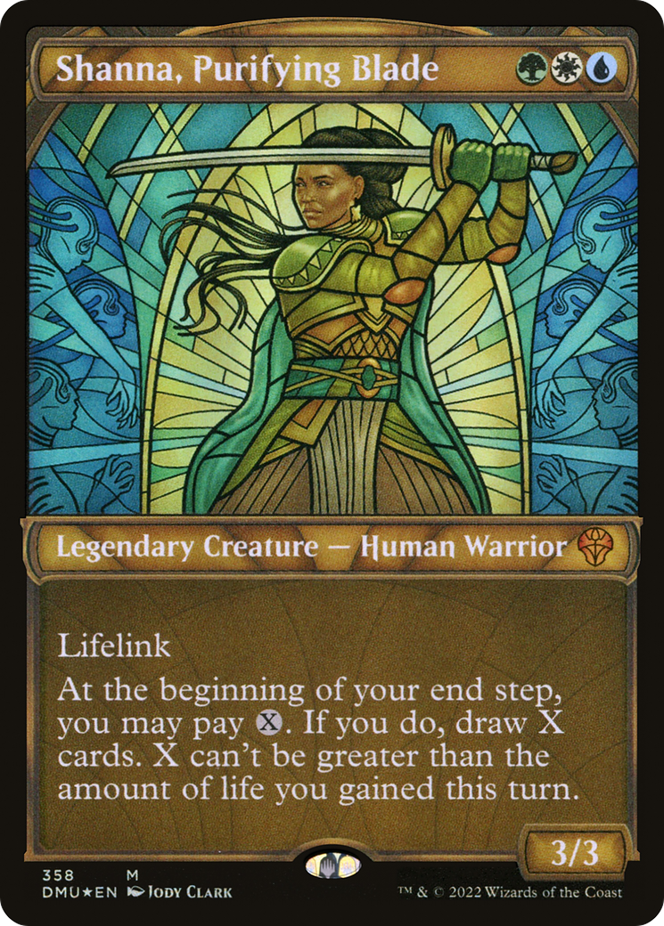 {R} Shanna, Purifying Blade (Showcase Textured) [Dominaria United][DMU 358]