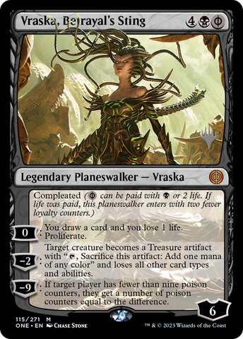 {R} Vraska, Betrayal's Sting (Promo Pack) [Phyrexia: All Will Be One Promos][PP ONE 115]