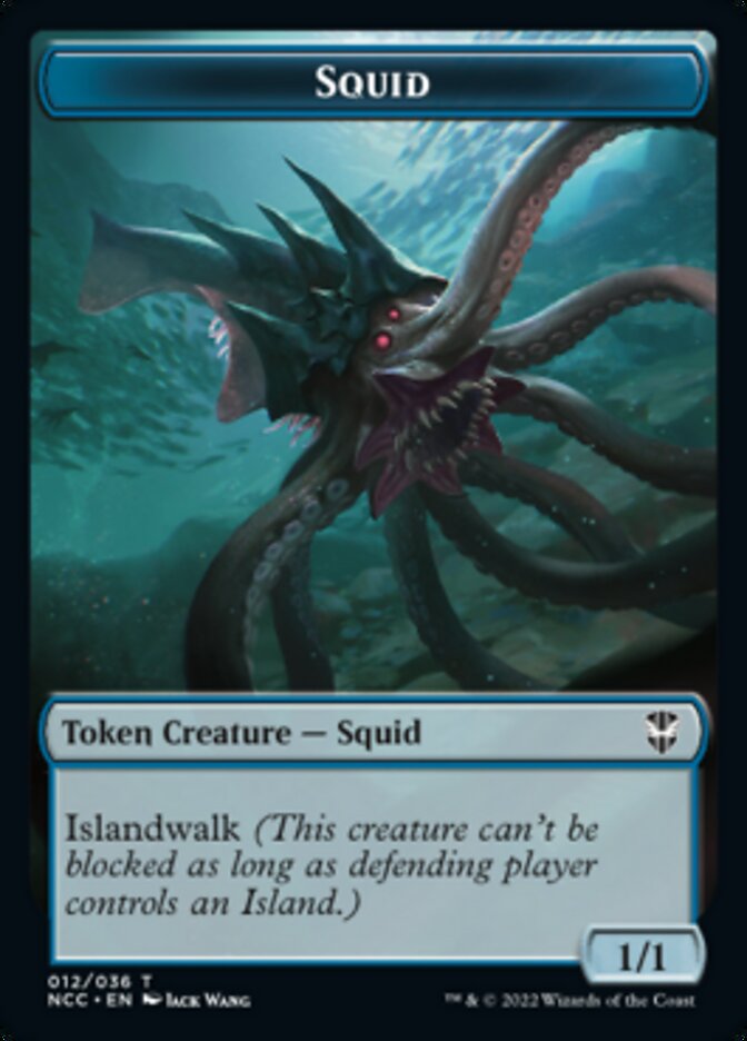 {T} Squid // Treasure (013) Double-sided Token [Streets of New Capenna Commander Tokens][TNCC 012]