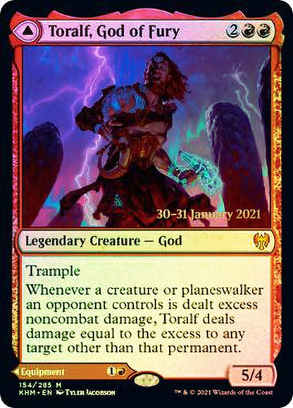 {R} Toralf, God of Fury // Toralf's Hammer [Kaldheim Prerelease Promos][PR KHM 154] - Misty Mountain Games