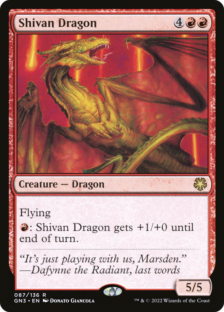{R} Shivan Dragon [Game Night 2022][GN3 087]
