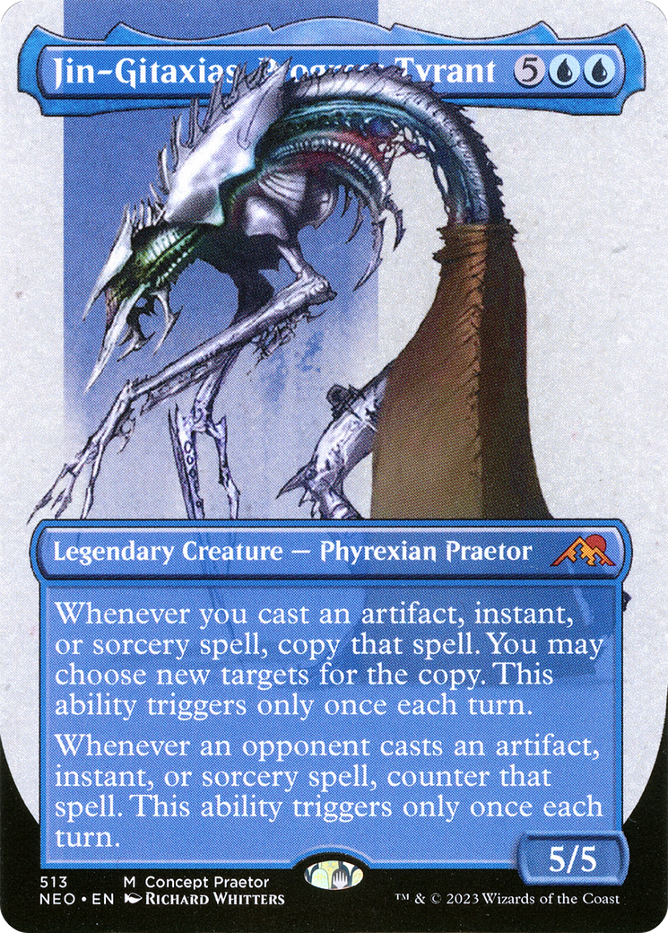 {R} Jin-Gitaxias, Progress Tyrant (Borderless Concept Preators) [Kamigawa: Neon Dynasty][NEO 513]