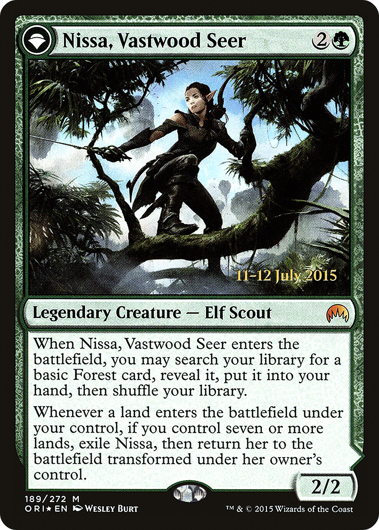 {R} Nissa, Vastwood Seer // Nissa, Sage Animist [Magic Origins Prerelease Promos][PR ORI 189]
