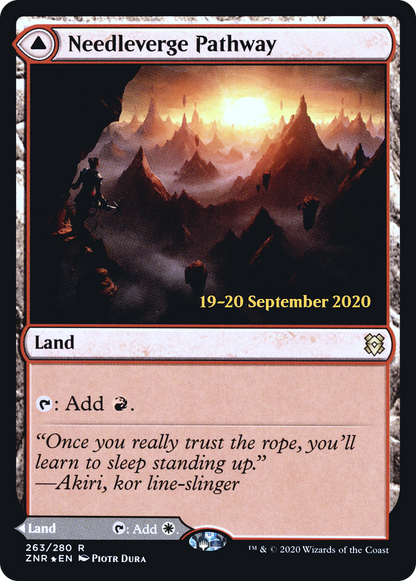 {R} Needleverge Pathway // Pillarverge Pathway [Zendikar Rising Prerelease Promos][PR ZNR 263]