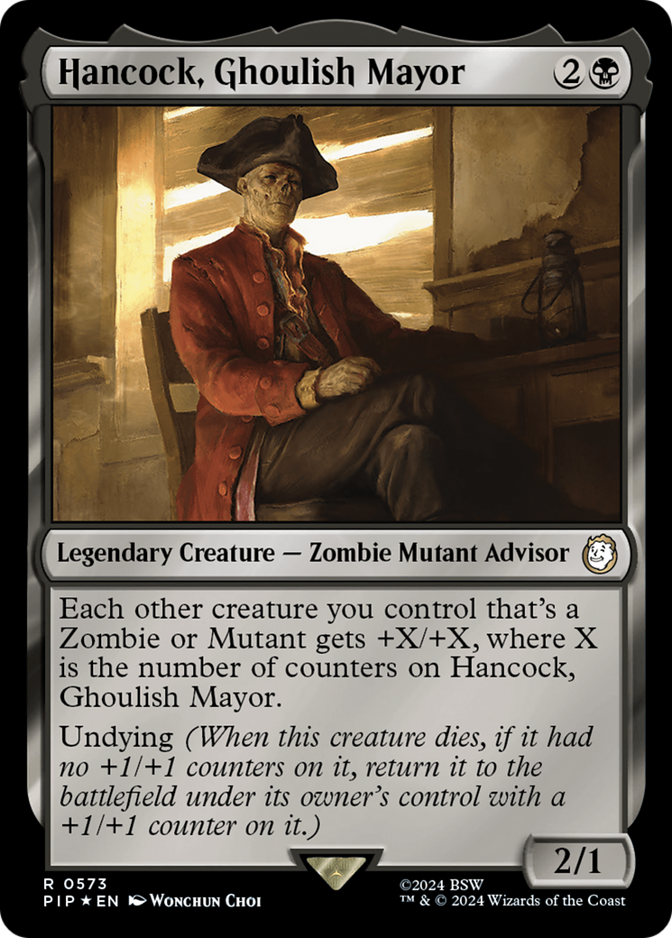 {R} Hancock, Ghoulish Mayor (Surge Foil) [Fallout][PIP 573]