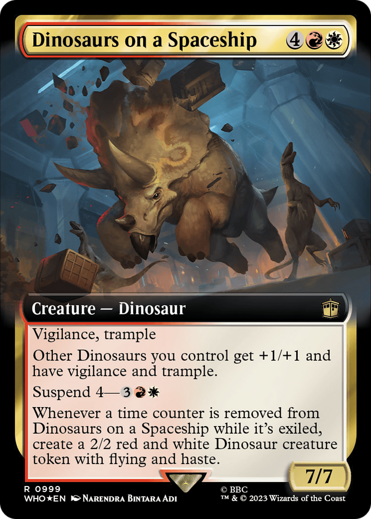 {R} Dinosaurs on a Spaceship (Extended Art) (Surge Foil) [Doctor Who][WHO 999]
