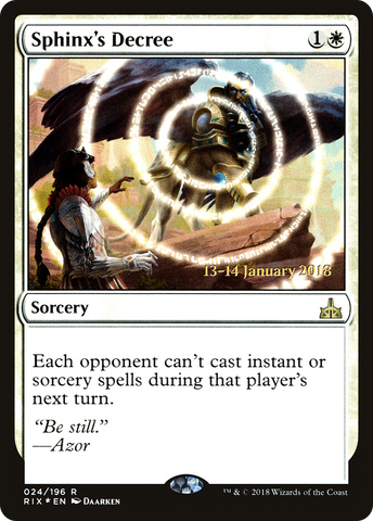 {R} Sphinx's Decree [Rivals of Ixalan Prerelease Promos][PR RIX 024]