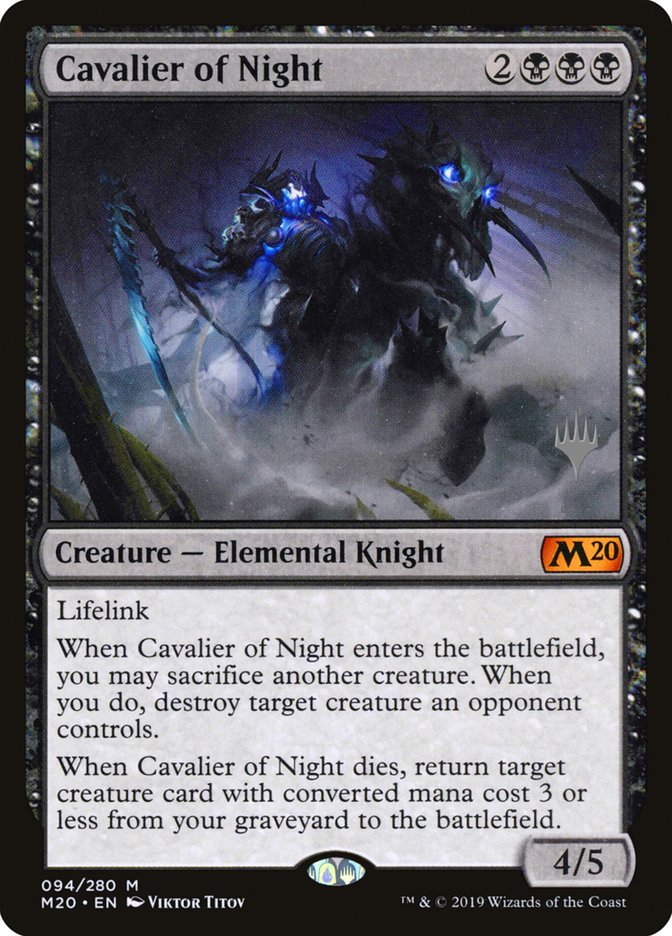 {R} Cavalier of Night (Promo Pack) [Core Set 2020 Promos][PP M20 094]