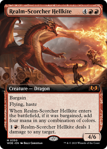 {@R} Realm-Scorcher Hellkite (Extended Art) [Wilds of Eldraine][WOE 350]