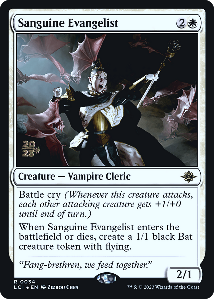 {@R} Sanguine Evangelist [The Lost Caverns of Ixalan Prerelease Cards][PR LCI 034]