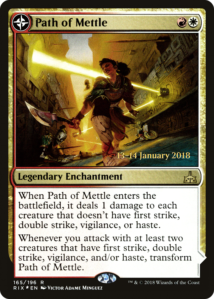 {R} Path of Mettle // Metzali, Tower of Triumph [Rivals of Ixalan Prerelease Promos][PR RIX 165]