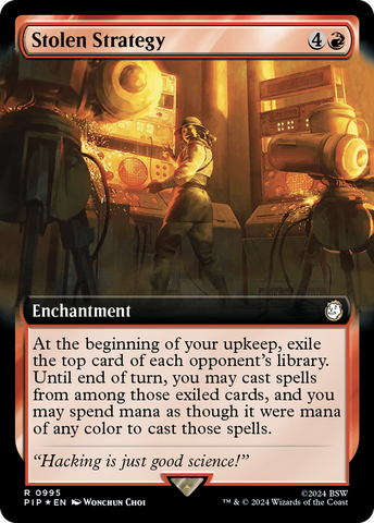 {R} Stolen Strategy (Extended Art) (Surge Foil) [Fallout][PIP 995]