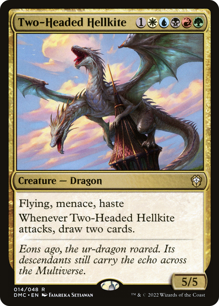 {R} Two-Headed Hellkite [Dominaria United Commander][DMC 014] - Misty Mountain Games