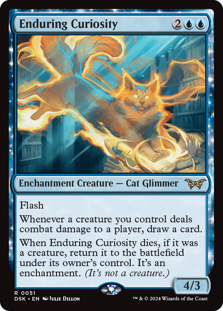 {@R} Enduring Curiosity [Duskmourn: House of Horror Promos][PP DSK 051]