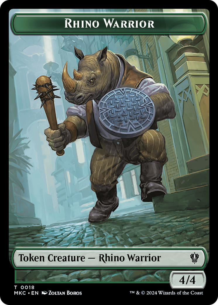 {T} Thopter // Rhino Warrior Double-Sided Token [Murders at Karlov Manor Commander Tokens][TMKC 20//18]