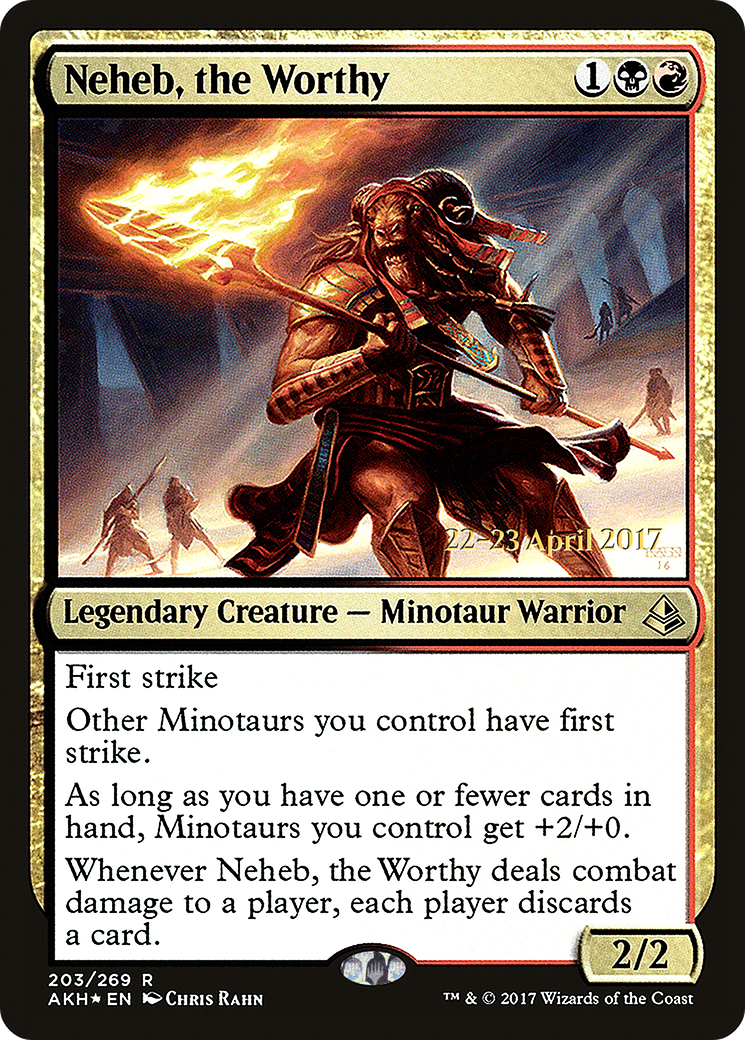 {R} Neheb, the Worthy [Amonkhet Prerelease Promos][PR AKH 203]