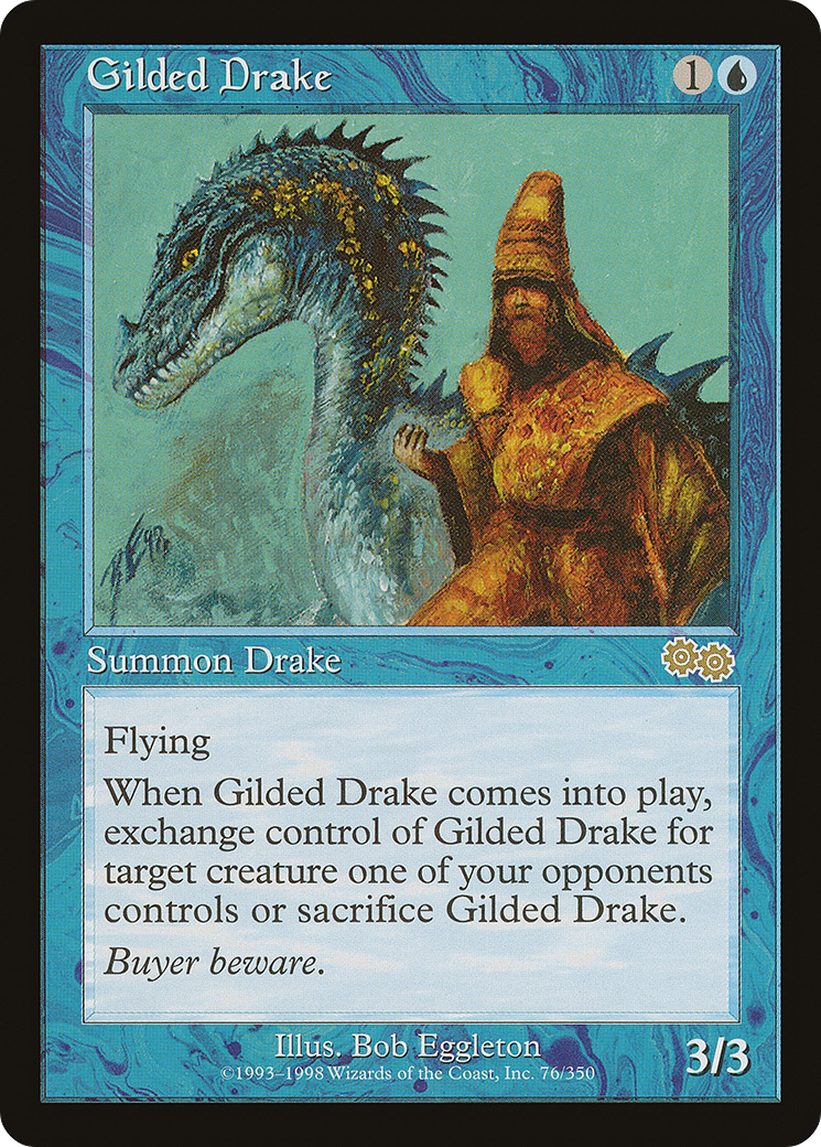 {R} Gilded Drake [Urza's Saga][USG 076] - Misty Mountain Games
