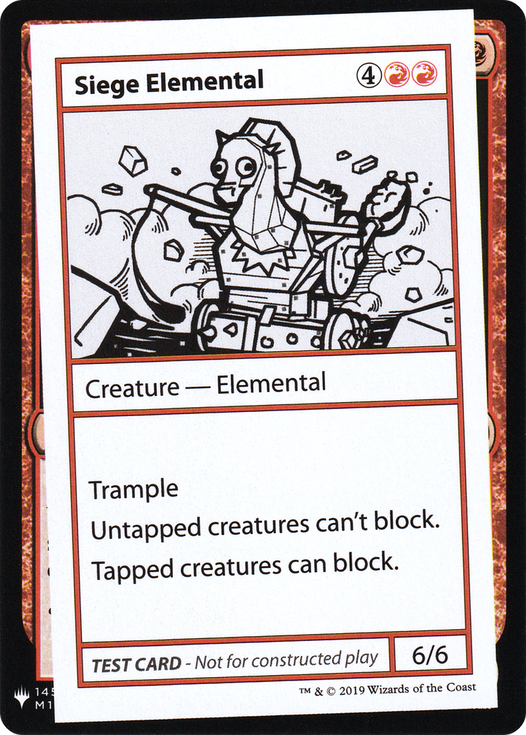 {R} Siege Elemental [Mystery Booster Playtest Cards][CON CMB1 064]