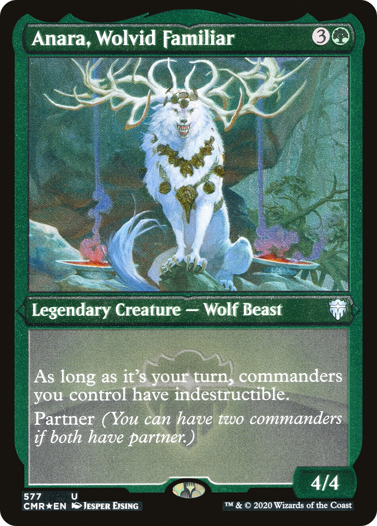 {C} Anara, Wolvid Familiar (Etched) [Commander Legends][CMR 577]