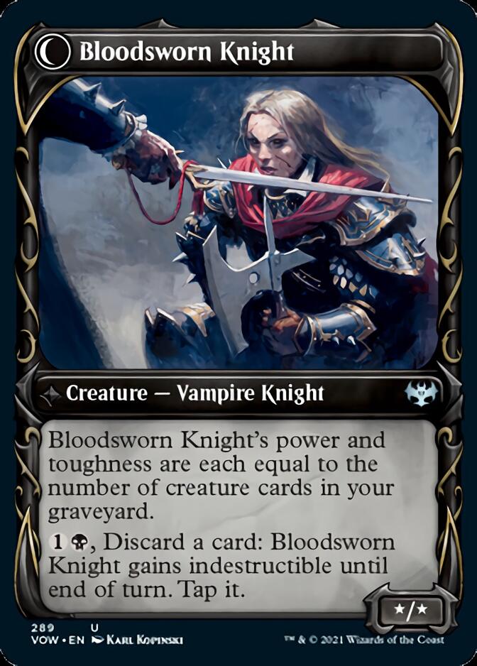 {C} Bloodsworn Squire // Bloodsworn Knight (Showcase Fang Frame) [Innistrad: Crimson Vow][VOW 289]