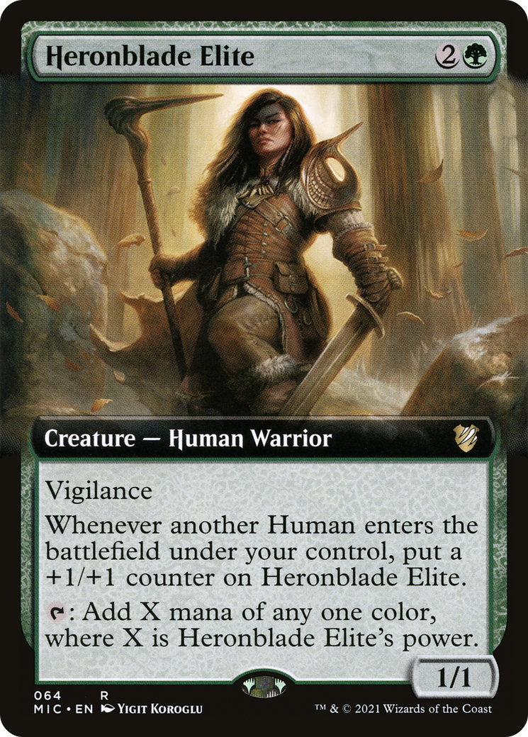 {R} Heronblade Elite (Extended Art) [Innistrad: Midnight Hunt Commander][MIC 064]