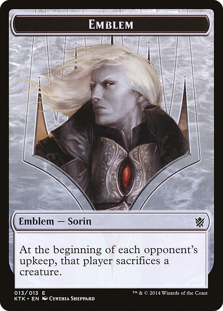 {T} Sorin, Solemn Visitor Emblem [Khans of Tarkir Tokens][TKTK 013]