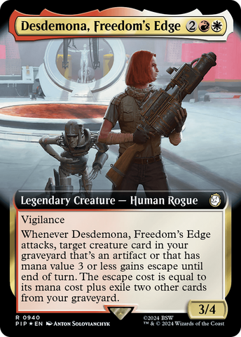 {R} Desdemona, Freedom's Edge (Extended Art) (Surge Foil) [Fallout][PIP 940]