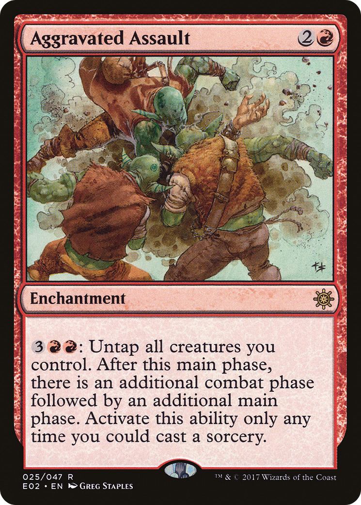 {R} Aggravated Assault [Explorers of Ixalan][E02 025] - Misty Mountain Games