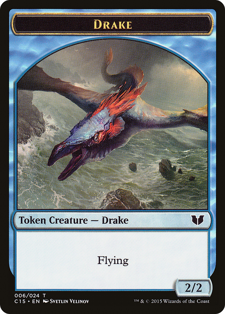 {T} Drake // Elemental (020) Double-Sided Token [Commander 2015 Tokens][TC15 006]
